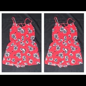 Red Romper with White Flowers !